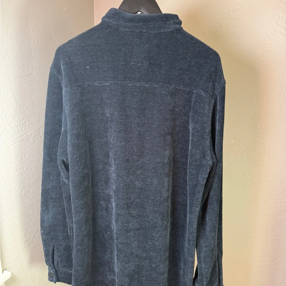 Union SEA/WA Navy Textured Knit Button Up Shacket Shirt Jacket Size XXL